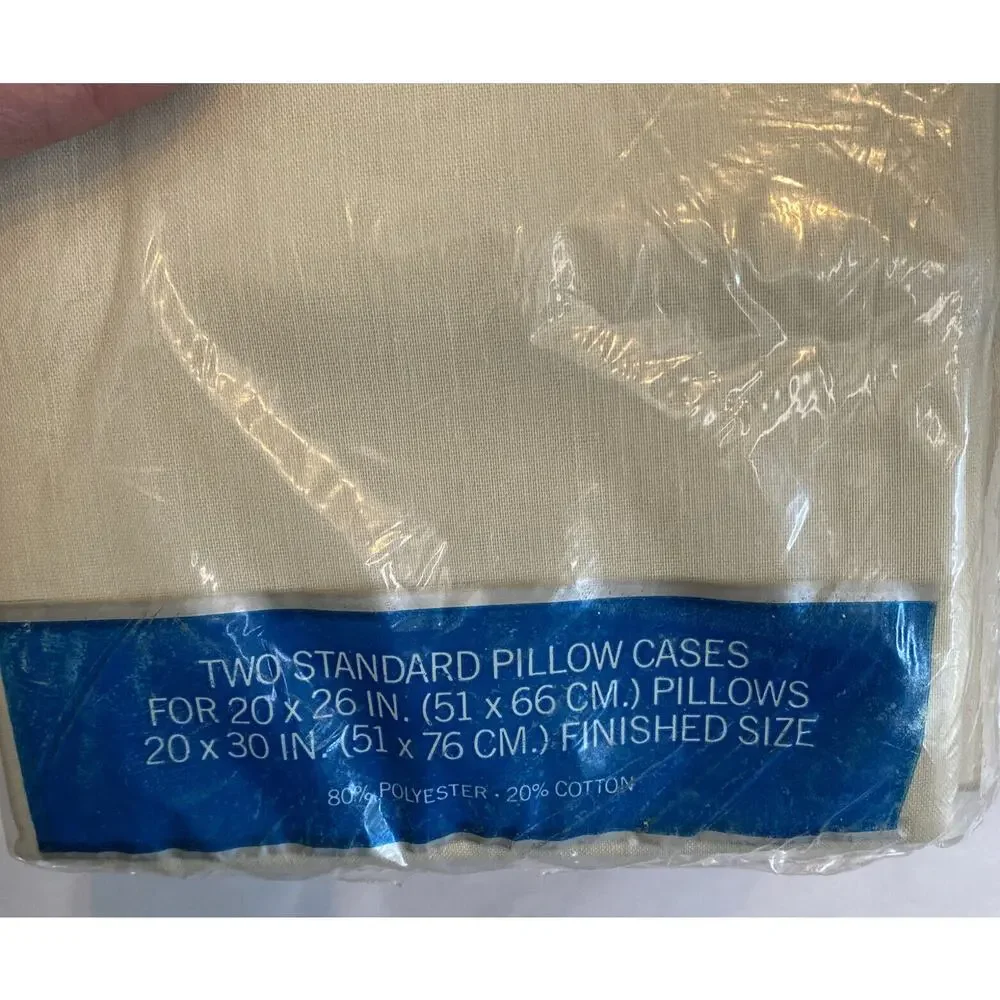 NIP Vintage Lady Pepperell Off White Full‎ Flat Sheet + Morgan Jones Pillowcases